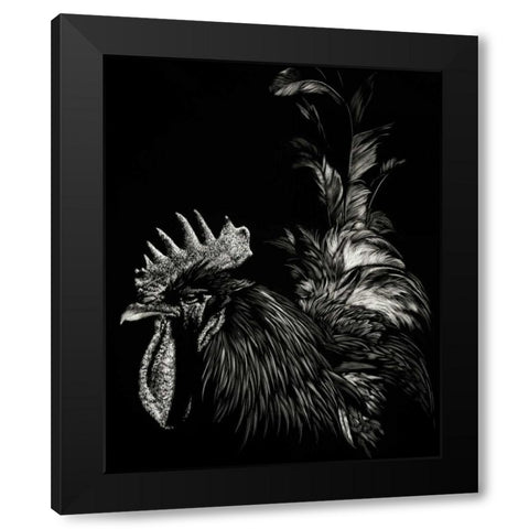 Scratchboard Tyrant Black Modern Wood Framed Art Print by Chapman, Julie T.