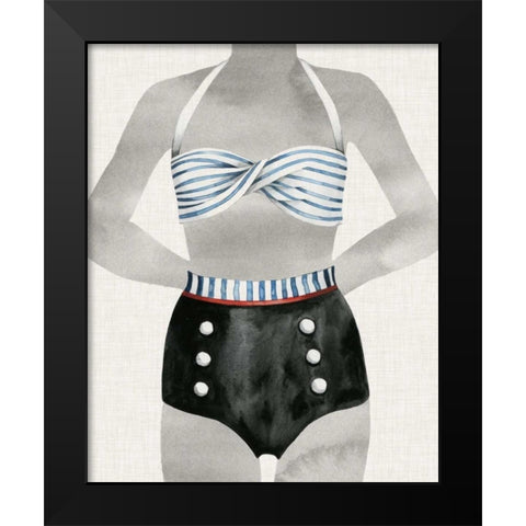 Vintage Bathing Suit I Black Modern Wood Framed Art Print by Popp, Grace