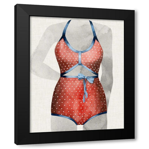Vintage Bathing Suit II Black Modern Wood Framed Art Print by Popp, Grace