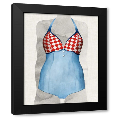 Vintage Bathing Suit III Black Modern Wood Framed Art Print by Popp, Grace