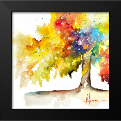 Rainbow Trees I Black Modern Wood Framed Art Print by Herrera, Leticia