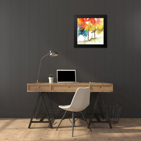 Rainbow Trees II Black Modern Wood Framed Art Print by Herrera, Leticia