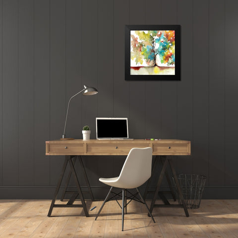 Rainbow Trees III Black Modern Wood Framed Art Print by Herrera, Leticia