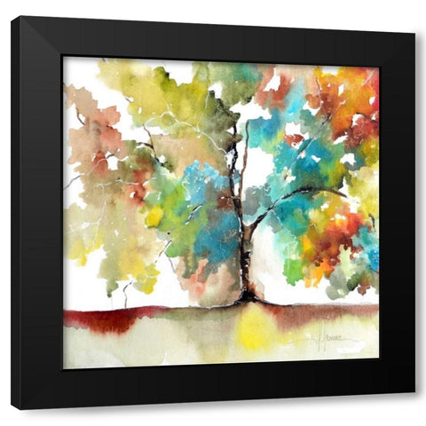 Rainbow Trees III Black Modern Wood Framed Art Print with Double Matting by Herrera, Leticia