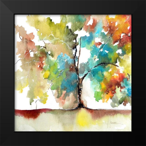 Rainbow Trees III Black Modern Wood Framed Art Print by Herrera, Leticia