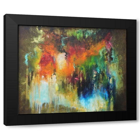 Estaciones Black Modern Wood Framed Art Print by Herrera, Leticia