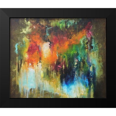 Estaciones Black Modern Wood Framed Art Print by Herrera, Leticia