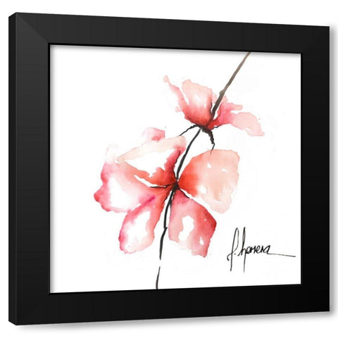 Bold Floral II Black Modern Wood Framed Art Print with Double Matting by Herrera, Leticia