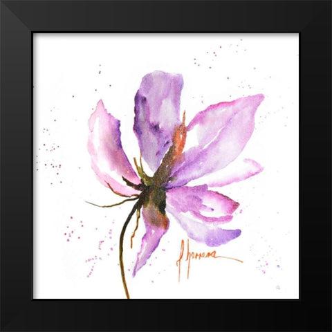 Bold Floral IV Black Modern Wood Framed Art Print by Herrera, Leticia