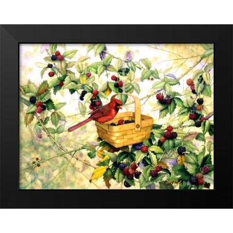 Berry Picker Black Modern Wood Framed Art Print by Matcham, Marcia