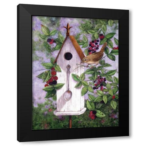 Wren House Black Modern Wood Framed Art Print by Matcham, Marcia