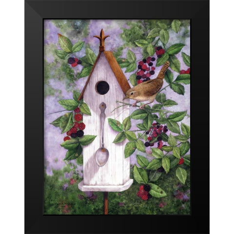 Wren House Black Modern Wood Framed Art Print by Matcham, Marcia
