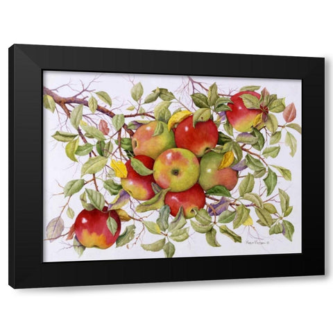 Apples Black Modern Wood Framed Art Print by Matcham, Marcia
