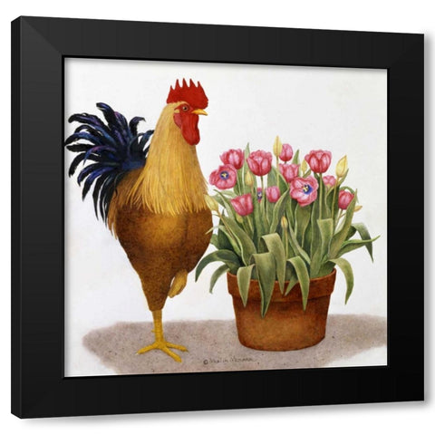 Tulip Time Black Modern Wood Framed Art Print by Matcham, Marcia