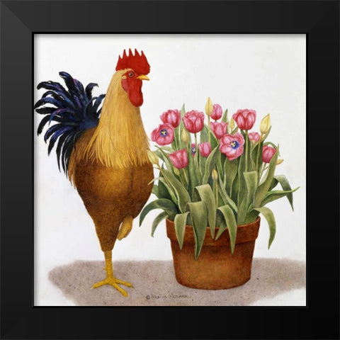 Tulip Time Black Modern Wood Framed Art Print by Matcham, Marcia