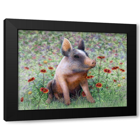 Flower Girl Black Modern Wood Framed Art Print by Matcham, Marcia