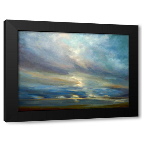Clouds on the Bay I Black Modern Wood Framed Art Print by Finch, Sheila