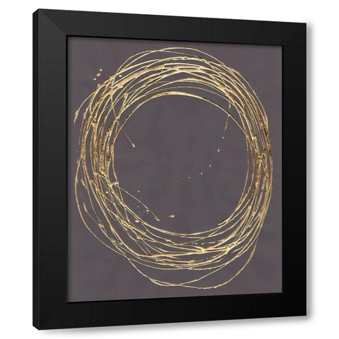 Custom Circling Black Modern Wood Framed Art Print by Stramel, Renee W.