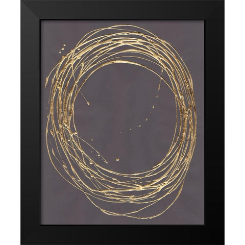 Custom Circling Black Modern Wood Framed Art Print by Stramel, Renee W.