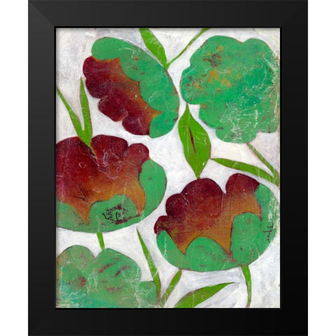 Verdigris Blooms II Black Modern Wood Framed Art Print by Zarris, Chariklia