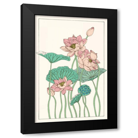 Botanical Gloriosa Lotus I Black Modern Wood Framed Art Print by Wang, Melissa