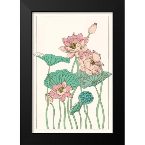 Botanical Gloriosa Lotus I Black Modern Wood Framed Art Print by Wang, Melissa