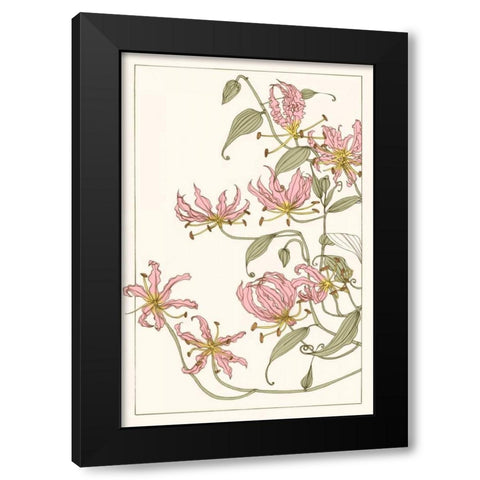 Botanical Gloriosa Lily I Black Modern Wood Framed Art Print by Wang, Melissa