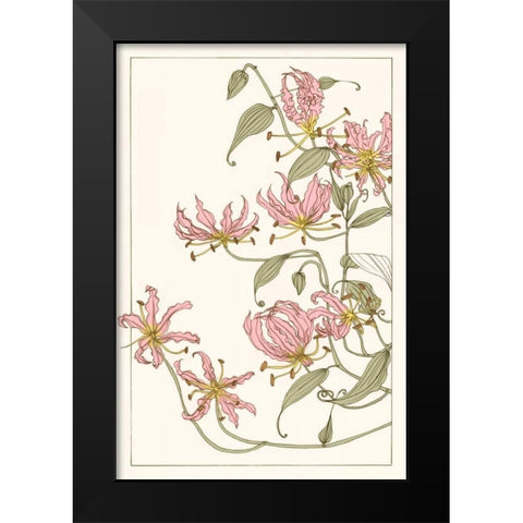 Botanical Gloriosa Lily I Black Modern Wood Framed Art Print by Wang, Melissa