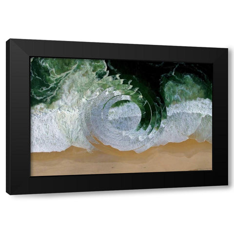 Sea Wave II Black Modern Wood Framed Art Print with Double Matting by Wang, Melissa