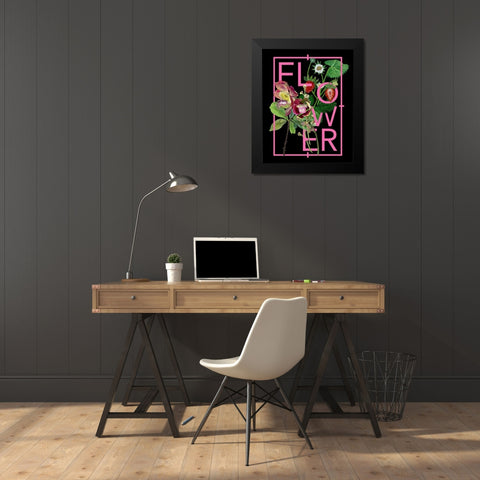 Floral Inspiration I Black Modern Wood Framed Art Print by Wang, Melissa