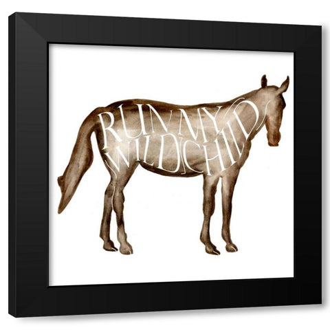 Punny Animal II Black Modern Wood Framed Art Print with Double Matting by Wang, Melissa