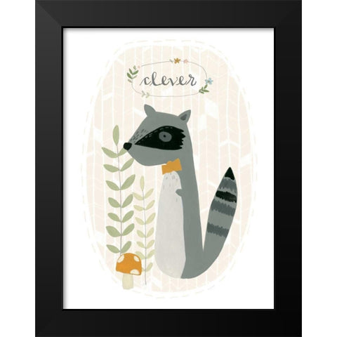 Quirky Forest III Black Modern Wood Framed Art Print by Vess, June Erica