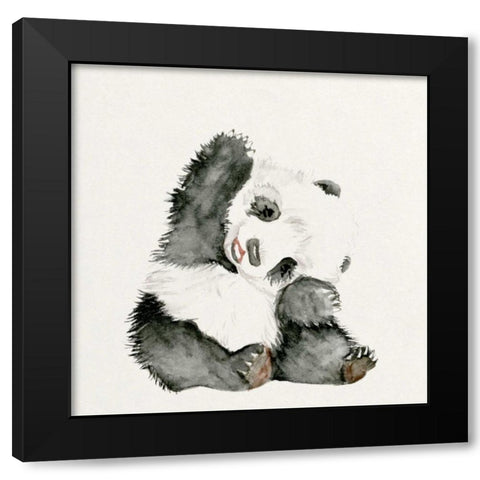 Baby Panda I Black Modern Wood Framed Art Print with Double Matting by Wang, Melissa