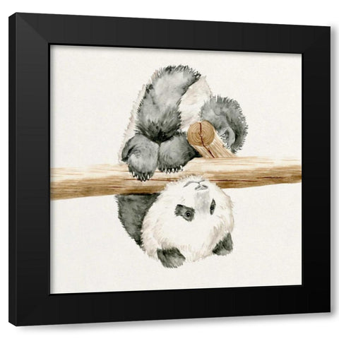 Baby Panda II Black Modern Wood Framed Art Print with Double Matting by Wang, Melissa