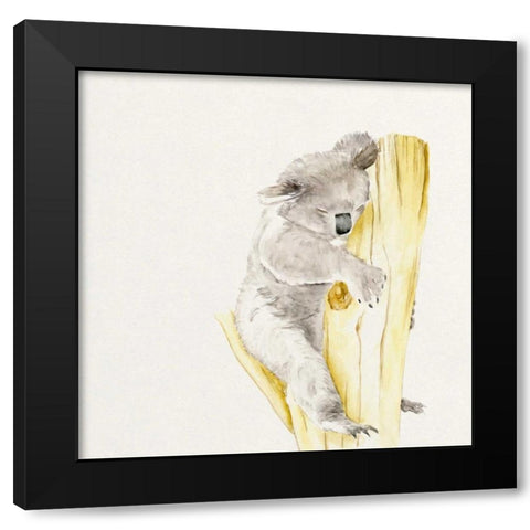Baby Koala I Black Modern Wood Framed Art Print with Double Matting by Wang, Melissa