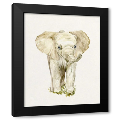 Baby Elephant II Black Modern Wood Framed Art Print by Wang, Melissa