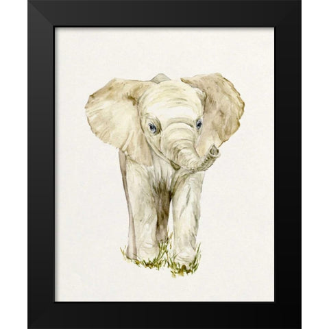 Baby Elephant II Black Modern Wood Framed Art Print by Wang, Melissa