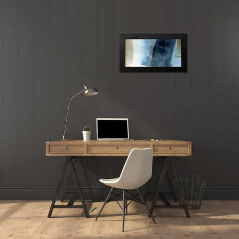 Blue on Grey II Black Modern Wood Framed Art Print by Goldberger, Jennifer