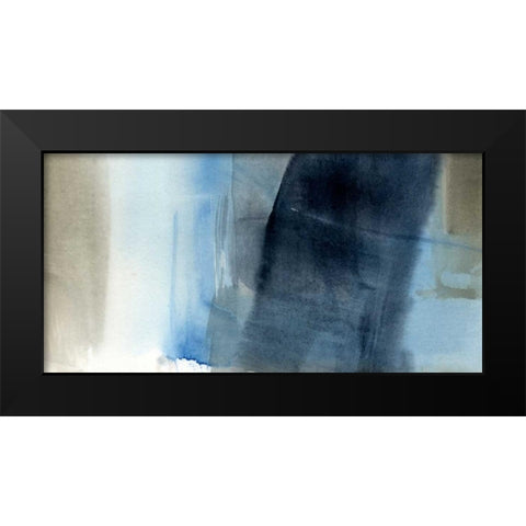 Blue on Grey II Black Modern Wood Framed Art Print by Goldberger, Jennifer