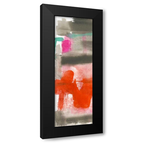 Red, Pink and Grey I Black Modern Wood Framed Art Print by Goldberger, Jennifer