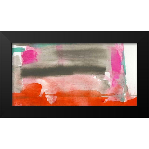 Red, Pink and Grey III Black Modern Wood Framed Art Print by Goldberger, Jennifer