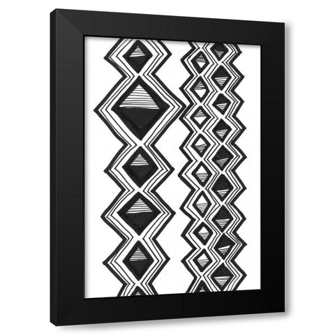 Mud Cloth Study I Black Modern Wood Framed Art Print by Stramel, Renee W.
