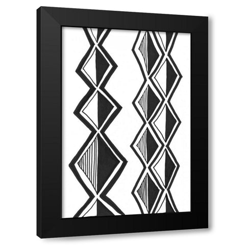 Mud Cloth Study II Black Modern Wood Framed Art Print by Stramel, Renee W.