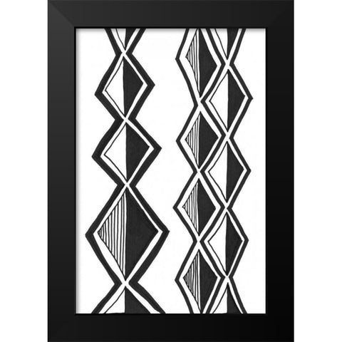 Mud Cloth Study II Black Modern Wood Framed Art Print by Stramel, Renee W.