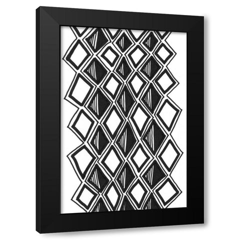Mud Cloth Study III Black Modern Wood Framed Art Print by Stramel, Renee W.