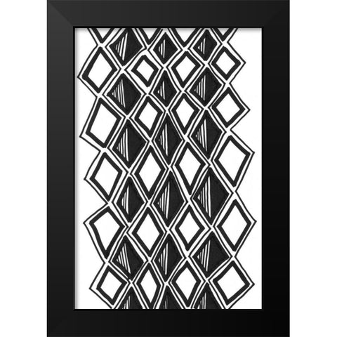 Mud Cloth Study III Black Modern Wood Framed Art Print by Stramel, Renee W.