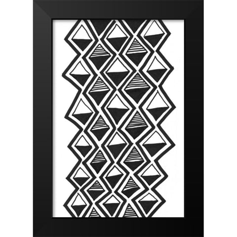 Mud Cloth Study IV Black Modern Wood Framed Art Print by Stramel, Renee W.