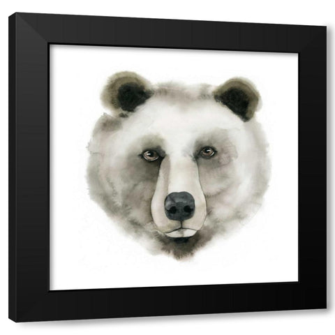 Watercolor Bear Black Modern Wood Framed Art Print with Double Matting by Popp, Grace