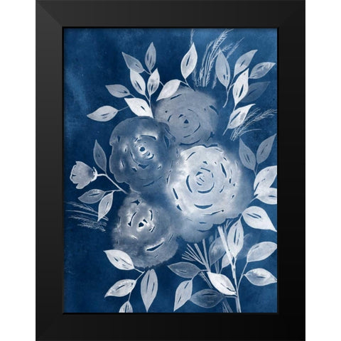 Cyanotype Roses II Black Modern Wood Framed Art Print by Popp, Grace