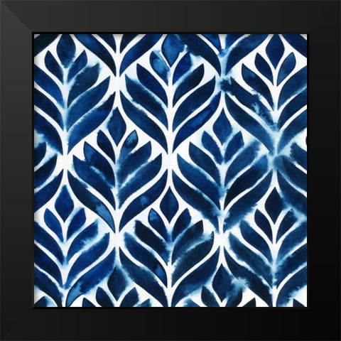Cobalt Watercolor Tiles IV Black Modern Wood Framed Art Print by Popp, Grace